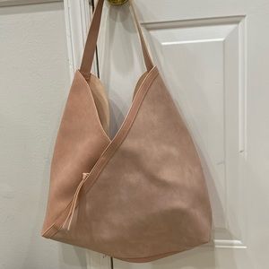 Faux leather tote.